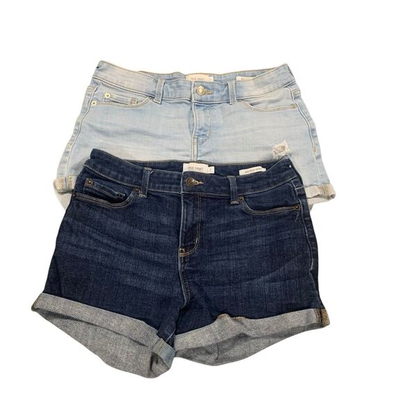 True Craft Womens Set of 2 Mid-Rise Blue Denim Shorts 7 Beach Coastal Vacation - Picture 1 of 9